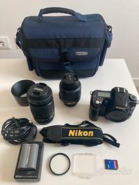 Nikon D80 CCD kit completo, obiettivo STABILIZZATO
