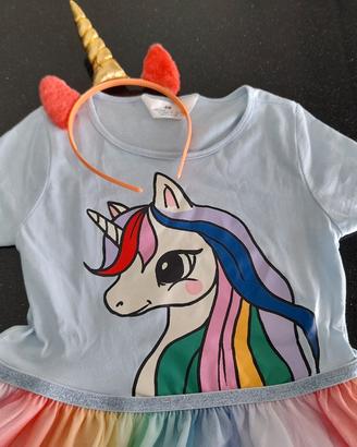 Costume carnevale/halloween principessa unicorno 