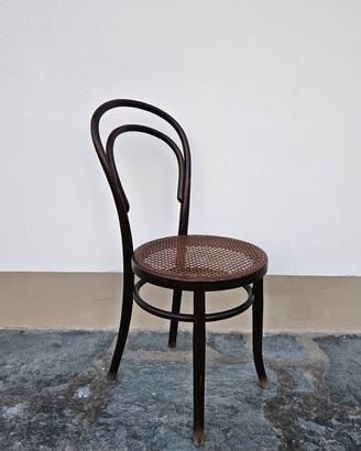 Sedia antica Fischel originale in legno curvato