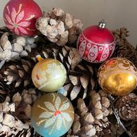 Set 5 Palline natalizie vintage