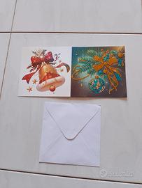Biglietto Natale Diamond Painting Fiocco oro