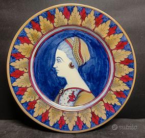REMIGI GUALDO piatto parete maiolica LUSTRO d.29cm