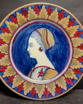 REMIGI GUALDO piatto parete maiolica LUSTRO d.29cm