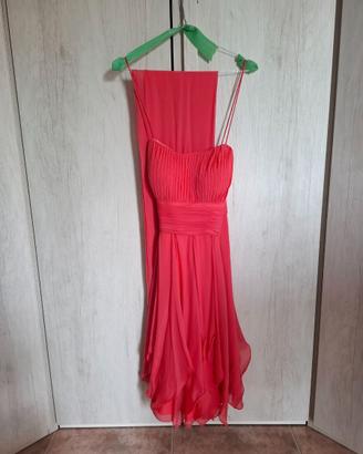 vestito elegante color pesca