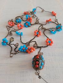 collana uncinetto con perline 