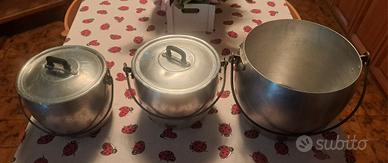 Pentole vintage in alluminio