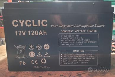 Batteria AGM 12V 120Ah fotovoltaica,ciclica– 2023