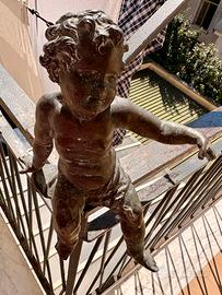 Statua putto in bronzo antico