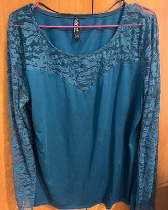 Maglia spalle e maniche in pizzo