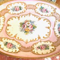 vassoio in porcellana francese dipinto a mano