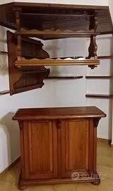 Angolo bar legno massiccio stile Rustico/Taverna