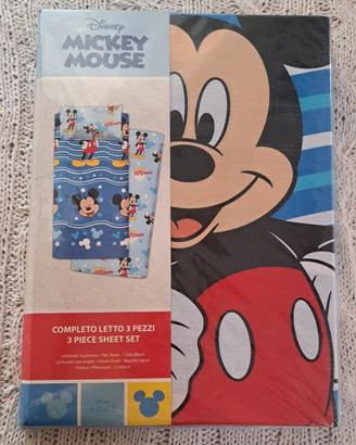Completo letto 1 posto Mickey mouse disney