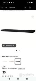 3 mensole IKEA LACK, colore marrone-nero 190 cm se