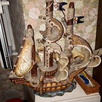 veliero ceramica manifattura Zaccagnini Firenze