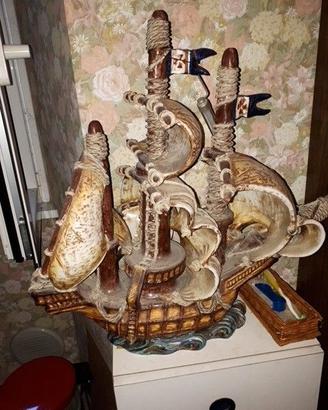 veliero ceramica manifattura Zaccagnini Firenze