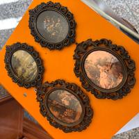 Set 4 Quadretti Ovali Antichi Dipinti a Mano