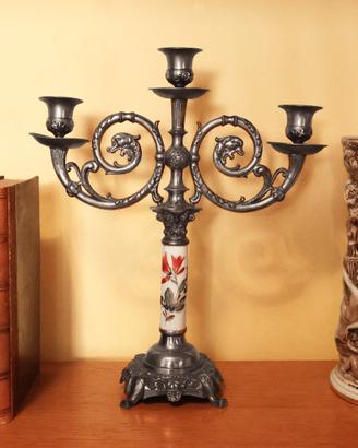 Candelabro a 3 bracci degli anni 60 stile barocco