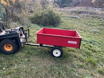 Rimorchio per trattorino rasaerba ribaltabile