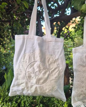🍋 Borsa Shopper Artigianale in Cotone Antico 🌿