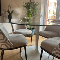 Tavolo rotondo calligaris cristallo base bianca