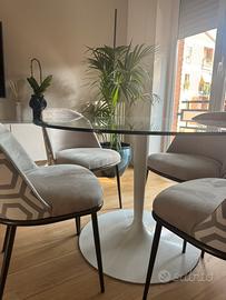 Tavolo rotondo calligaris cristallo base bianca