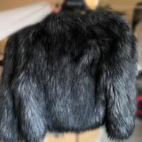 Pelliccia eco nera - cappotto caldo effetto volpe