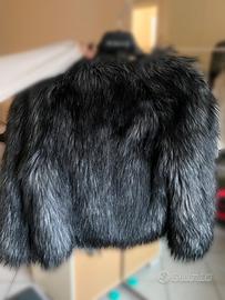 Pelliccia eco nera - cappotto caldo effetto volpe