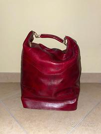 BORSA A SACCO IN PELLE BORDEAUX