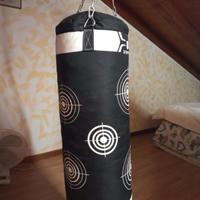Sacco da boxe Domyos nero e bianco con catene