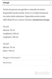 Tavoli da pranzo/soggiorno