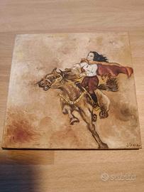 Dipinto su tavola di legno: Cavallerizza