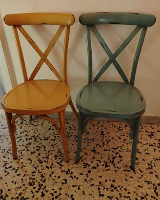2 Sedie in legno stile chic/vintage