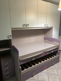 Cameretta a ponte con 3 letti e materassi compresi