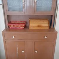 Credenza Vintage,in vero legno,con vetrinetta,Foto