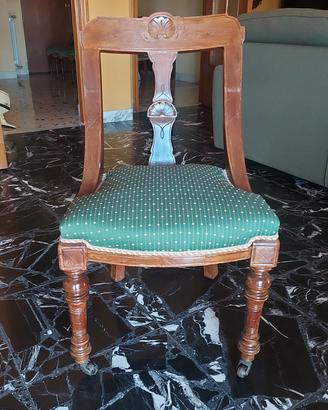 6 sedie stile classico con rotelle