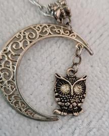 collana con ciondolo gufo