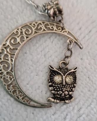 collana con ciondolo gufo