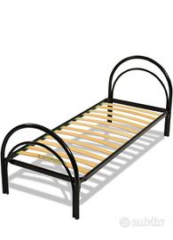 letto a castello metallo nero