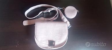 Borsa donna tracolla rosa  pitonata