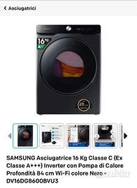 Asciugatrice samsung DV16DG8600BVU3 mai usata.