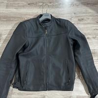 Giubbino moto in pelle con protezioni 