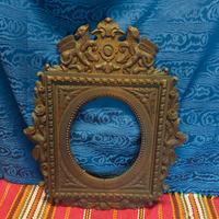 Antica Cornice In Legno Di Quercia Intagliato Ma