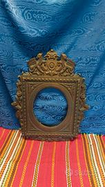 Antica Cornice In Legno Di Quercia Intagliato Ma