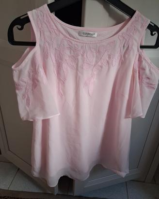 blusa Rosa Elisa Laundri  taglia M spalle scoperte