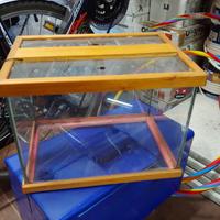 Acquario in vetro con coperchio e illuminazione