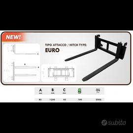 Forca a pallet geo per caricatore attacco euro