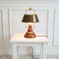 Lampada in ottone e legno in stile marinaro design
