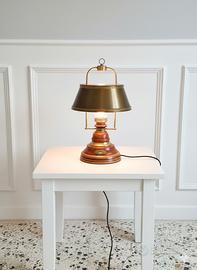 Lampada in ottone e legno in stile marinaro design