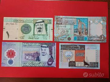 Collezione banconote Arabia Saudita Libia Kuwait 