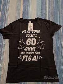 t-shirt maglietta compleanno 60 anni donna